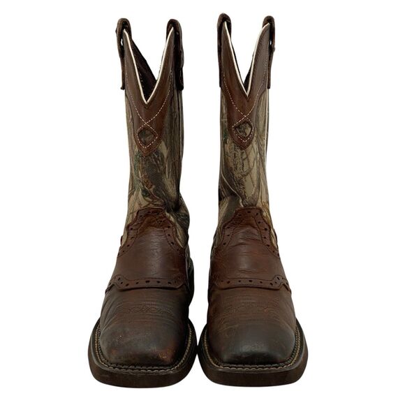 Justin Boots Gypsy Women’s Size 7B Leather Real Tree Camo Square Toe (HF12) - Picture 2 of 10
